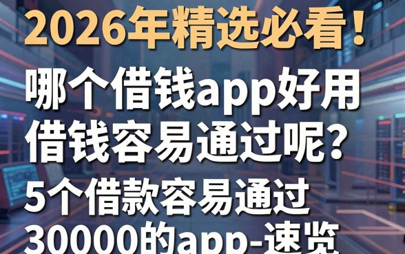 2026年精选必看!哪个借钱app好用借钱容易通过呢?这5个借款容易通过30000的app速览
