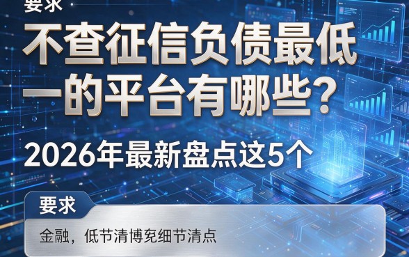 不查征信负债最低的平台有哪些?2026年最新盘点这5个