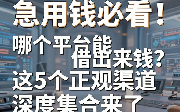 急用钱必看！哪个平台能借出来钱？这5个正规渠道深度集合来了