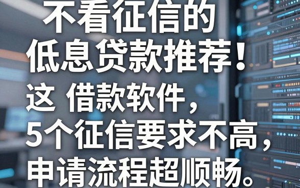 不看征信的低息贷款推荐！这5个借款软件对征信要求不高，申请流程超顺畅