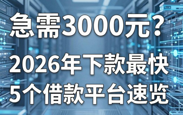 急需3000元?2026年下款最快的5个借款平台速览