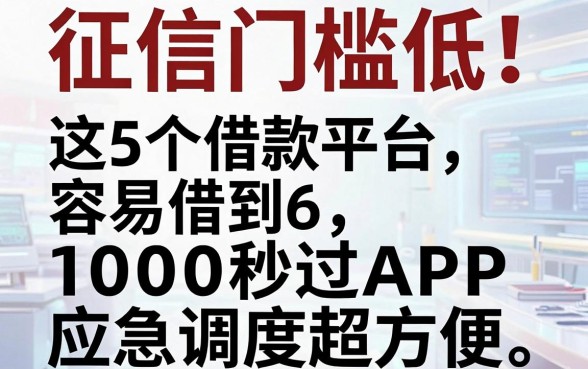 征信门槛低!这5个借款平台容易借到6,1000秒过APP应急调度超方便