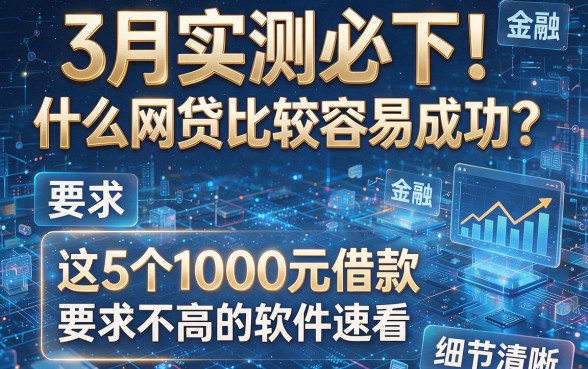 3月实测必下！什么网贷比较容易成功？这5个1000元借款要求不高的软件速看