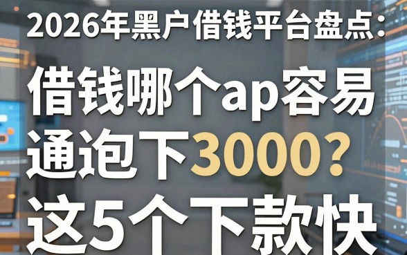 2026年黑户借钱平台盘点:借钱哪个app容易通过包下3000?这5个下款快!