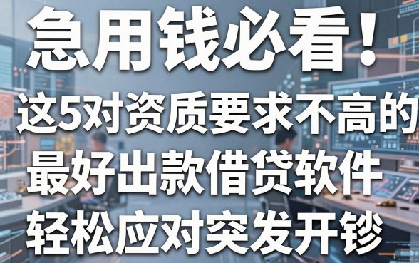 急用钱必看!这5个对资质要求不高的最好出款借贷软件,轻松应对突发开销