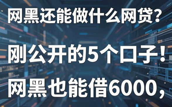 网黑还能做什么网贷?刚公开的5个口子,网黑也能借6000!