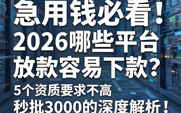 急用钱必看！2026哪些平台放款容易下款？5个资质要求不高、秒批3000的借款口子深度解析