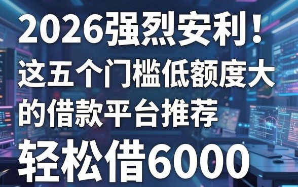 2026强烈安利！这五个门槛低额度大的借款平台推荐，轻松借6000