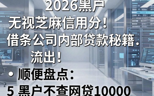 2026黑户无视芝麻信用分借条公司内部贷款秘籍流出!顺便盘点5个黑户不查网贷10000的软件