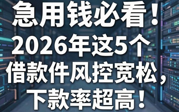 急用钱必看!2026年这5个借款软件风控宽松,下款率超高!