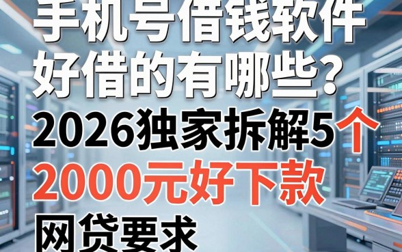 手机号借钱软件好借的有哪些?2026独家拆解5个2000元好下款网贷