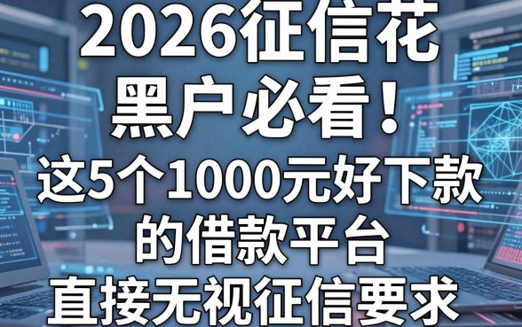 2026征信花、黑户必看!这5个1000元好下款的借款平台直接无视征信