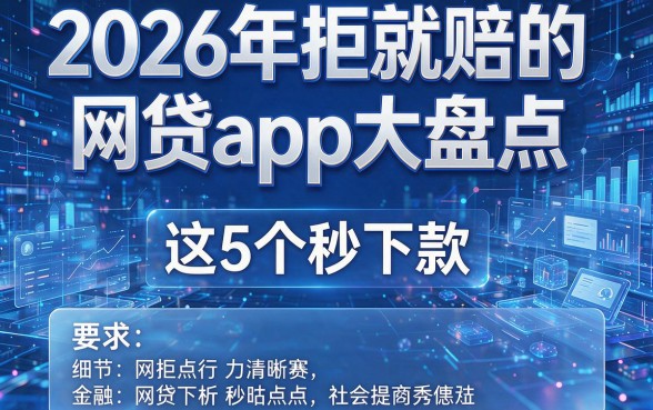 2026年拒就赔的网贷app大盘点,这5个秒下款!