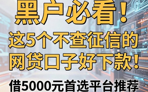 黑户必看！这5个不查征信的网贷口子好下款，借5000元首选平台推荐