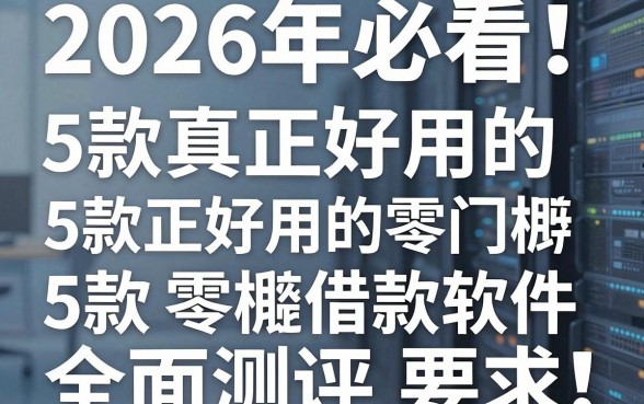 2026年必看!5款真正好用的零门槛借款软件全面测评