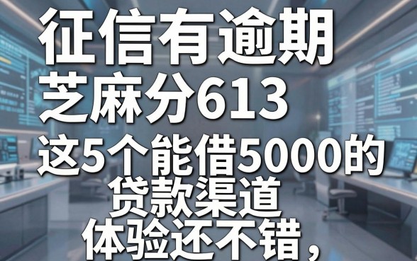 征信有逾期芝麻分613,这5个能借5000的贷款渠道体验还不错