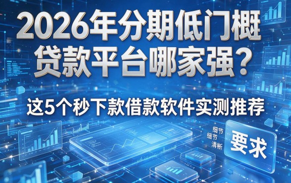 2026年分期低门槛贷款平台哪家强?这5个秒下款借款软件实测推荐!