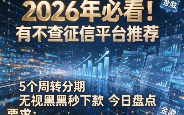 2026年必看!有不查征信平台推荐,5个周转分期无视黑白秒下款今日盘点