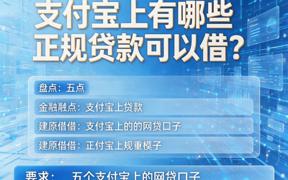 支付宝上有哪些正规贷款可以借？盘点五个支付宝上的网贷口子