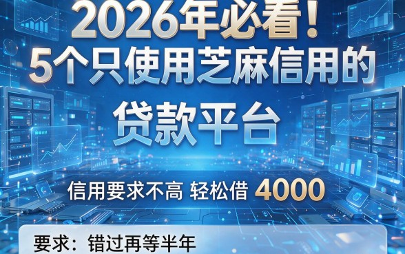 2026年必看！5个只使用芝麻信用的贷款平台，信用要求不高轻松借4000，错过再等半年