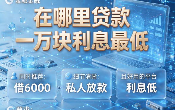 在哪里贷款一万块利息最低,同时推荐这五个借6000私人放款利息低且好用的平台