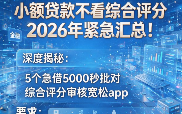 小额贷款不看综合评分2026年紧急汇总!深度揭秘5个急借5000秒批对综合评分审核宽松app
