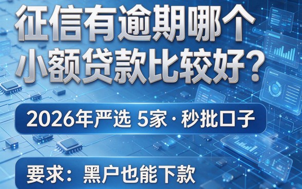 征信有逾期哪个小额贷款比较好？2026年严选5家秒批口子，黑户也能下款！