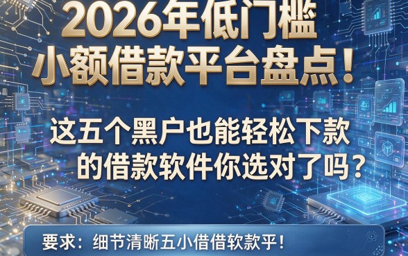 2026年低门槛小额借款平台盘点!这五个黑户也能轻松下款的借款软件你选对了吗?