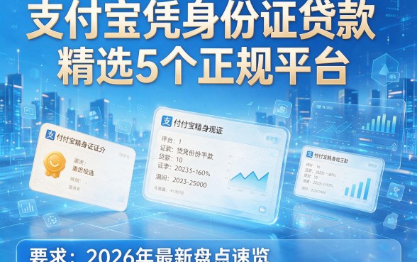 支付宝凭身份证贷款精选5个正规平台，2026年最新盘点速览！