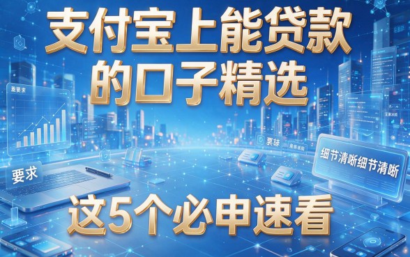 支付宝上能贷款的口子精选,这5个必申速看!