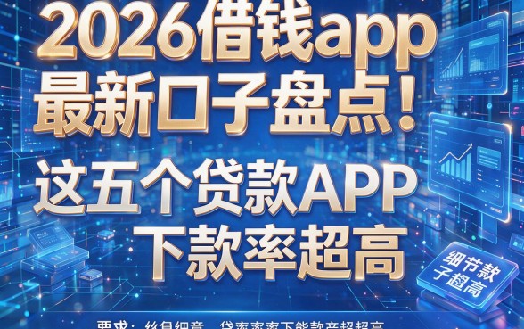 2026借钱app最新口子盘点!这五个贷款APP下款率超高