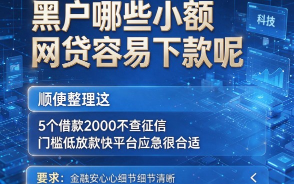 黑户哪些小额网贷容易下款呢，顺便整理这5个借款2000不查征信门槛低放款快平台应急很合适