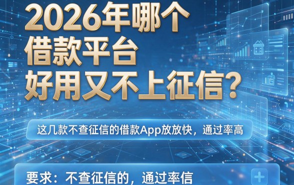 2026年哪个借款平台好用又不上征信？这几款不查征信的借款App放款快、通过率高