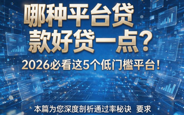 哪种平台贷款好贷一点?2026必看这5个低门槛平台!本篇为您深度剖析通过率秘诀
