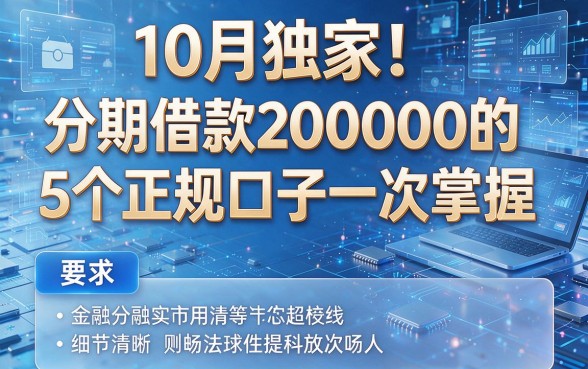 10月独家!分期借款200000的5个正规口子一次掌握