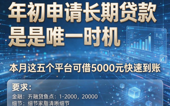 年初申请长期贷款是唯一时机,本月这五个平台可借5000元快速到账