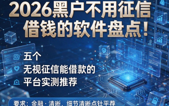 2026黑户不用征信借钱的软件盘点：五个无视征信能借款的平台实测推荐
