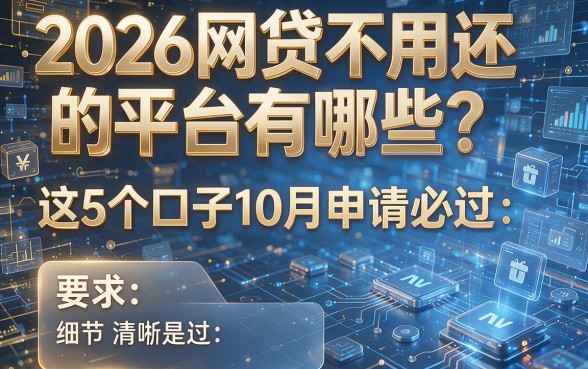 2026网贷不用还的平台有哪些？这5个口子10月申请必过！
