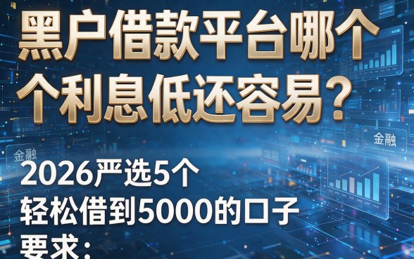 黑户借款平台哪个利息低还容易?2026严选5个轻松借到5000的口子