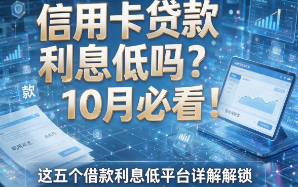 信用卡贷款利息低吗？10月必看！这五个借款利息低平台详解解锁