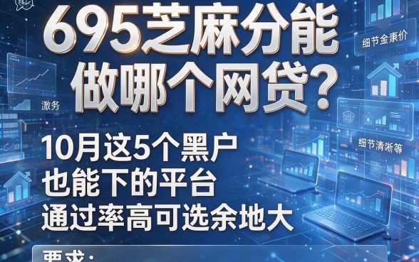 695芝麻分能做哪个网贷？10月这5个黑户也能下的平台，通过率高可选余地大！