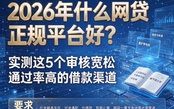 2026年什么网贷正规平台好?实测这5个审核宽松通过率高的借款渠道