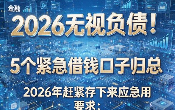2026无视负债！5个紧急借钱口子归总，2026年赶紧存下来应急用