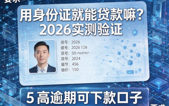 用身份证就能贷款嘛？2026实测验证，附5个高逾期可下款口子