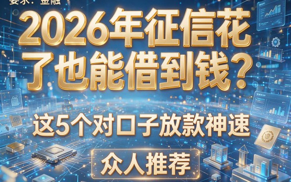 2026年征信花了也能借到钱？这5个对口子放款神速，众人推荐！