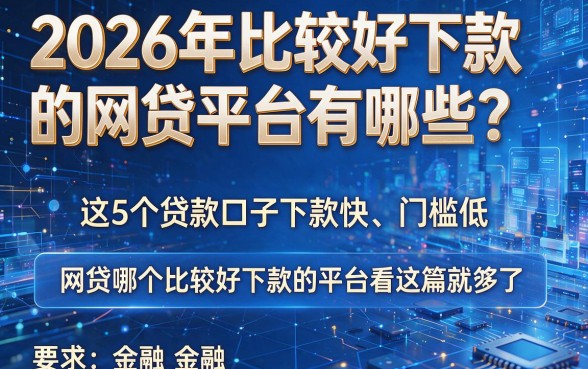 2026年比较好下款的网贷平台有哪些？这5个贷款口子下款快、门槛低，网贷哪个比较好下款的平台看这篇就够了！