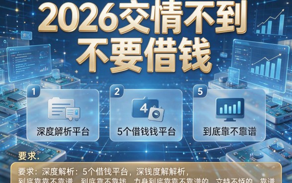 2026交情不到不要借钱,深度解析5个借钱平台到底靠不靠谱