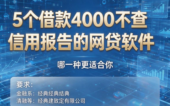 5个借款4000不查信用报告的网贷软件,哪一种更适合你?