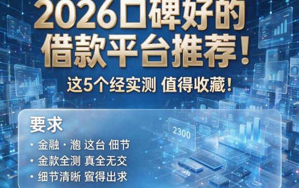 2026口碑好的借款平台推荐:这5个经实测值得收藏!