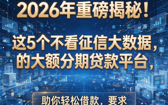 2026年重磅揭秘!这5个不看征信大数据的大额分期贷款平台,助你轻松借款